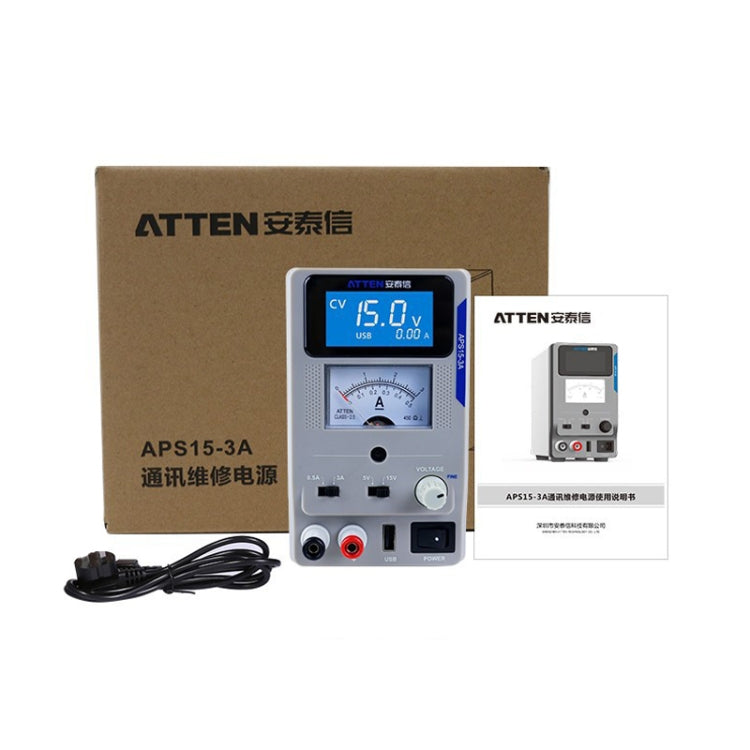 ATTEN APS22-5A 22V 5A USB Digital Variable Adjustable Laboratory DC Power Supply For Mobile Repair, EU Plug - Current & Voltage Tester by ATTEN | Online Shopping UK | buy2fix