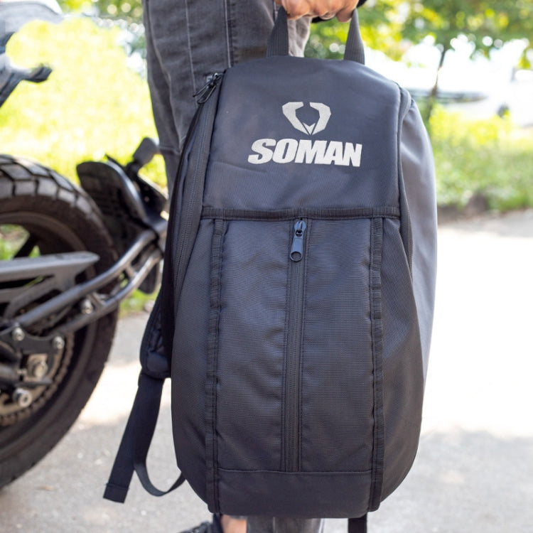 SOMAN Cycling Backpack Waterproof Motorcycle Helmet Bag(Black) - Bags & Luggages by SOMAN | Online Shopping UK | buy2fix