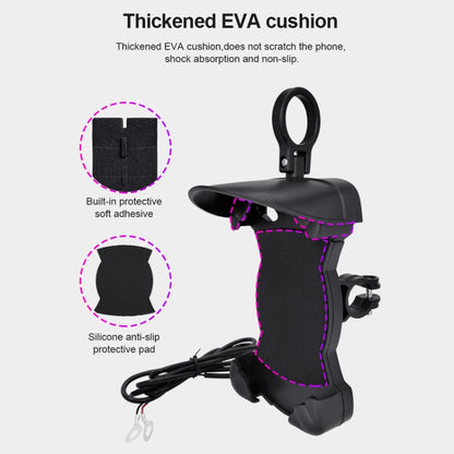 Motorcycle Sunshade Rainproof Mobile Phone Holder, Shape: Charging Handlebar Holder 5V-3.1A - Holder by buy2fix | Online Shopping UK | buy2fix