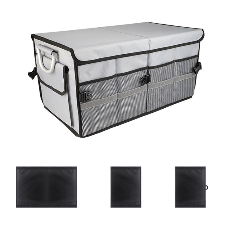 Car Trunk Storage Box Oxford Cloth Folding Organizer With Reflective Strips, Color: Large Gray - Stowing Tidying by buy2fix | Online Shopping UK | buy2fix