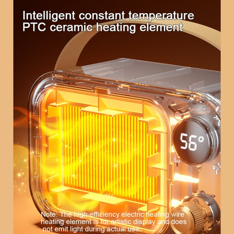 1200W Electric Heater Winter Hand Warmer with Screen Display,EU Plug(Orange) - Electric Heaters by buy2fix | Online Shopping UK | buy2fix