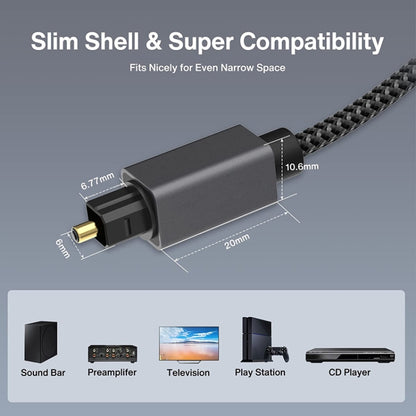 3m Digital Optical Audio Output/Input Cable Compatible With SPDIF5.1/7.1 OD5.0MM(Black) - Audio Optical Cables by buy2fix | Online Shopping UK | buy2fix