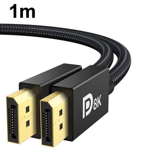 1m DP Cable 8K Computer Monitor Connection Cable 30AWG OD6.3MM With Nylon Mesh(Black Version 1.4) -  by buy2fix | Online Shopping UK | buy2fix
