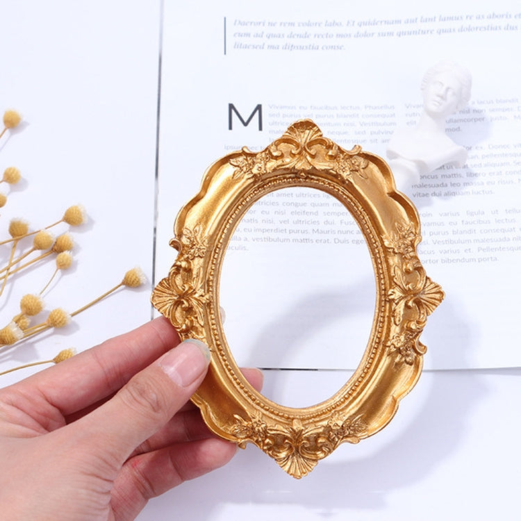 Vintage Gold Resin Mini Photo Frame Earrings Jewelry Decoration Photo Props(Oval) - Camera Accessories by buy2fix | Online Shopping UK | buy2fix