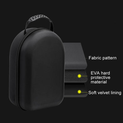 For Apple Vision Pro Storage Bag VR Headwear EVA Portable Hard Case(Cloth Pattern Black) - VR Accessories by buy2fix | Online Shopping UK | buy2fix