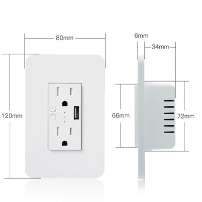 Smart Wall Socket 120 Type WIFI Remote Control Voice Control With USB Socket, Model:American Wall Socket - Consumer Electronics by buy2fix | Online Shopping UK | buy2fix