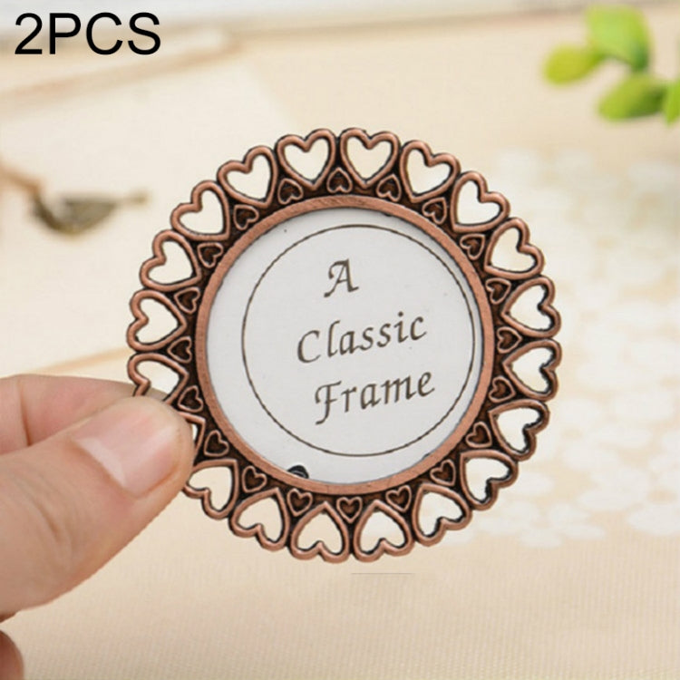 2 PCS Creative Metal Vintage Photo Frame(Love Round) - Home & Garden by buy2fix | Online Shopping UK | buy2fix