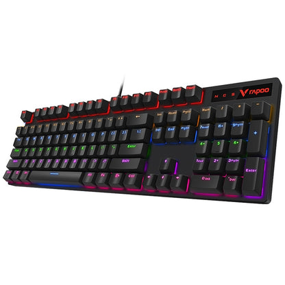 Rapoo V500 PRO Mixed Light 104 Keys Desktop Laptop Computer Game Esports Office Home Typing Wired Mechanical Keyboard(Green Shaft) - Wired Keyboard by Rapoo | Online Shopping UK | buy2fix