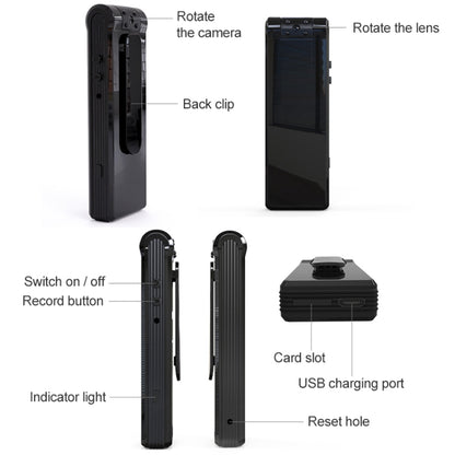 B19 Back Clip Design 1080P HD Camera Video Recorder, Support Motion Detection / Infrared Night Vision /180 Degrees Rotation Camera / TF Card / OTG - Security by buy2fix | Online Shopping UK | buy2fix