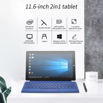 PiPO W11 2 in 1 Tablet PC, 11.6 inch, 8GB+128GB, Windows 10 System, Intel Gemini Lake N4120 Quad Core Up to 2.6GHz, with Keyboard & Stylus Pen, Support Dual Band WiFi & Bluetooth & Micro SD Card - PiPO by PiPo | Online Shopping UK | buy2fix