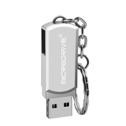 MicroDrive 64GB USB 2.0 Creative Personality Metal U Disk with Keychain (Silver) - USB Flash Drives by MicroDrive | Online Shopping UK | buy2fix