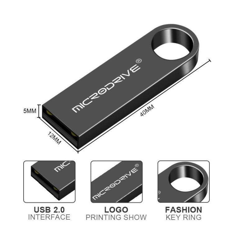 MicroDrive 8GB USB 2.0 Metal Waterproof High Speed U Disk(Grey) - Computer & Networking by MicroDrive | Online Shopping UK | buy2fix