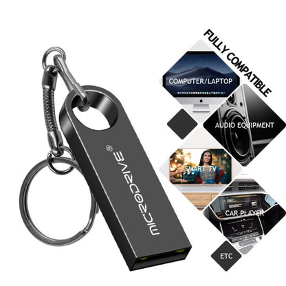 MicroDrive 128GB USB 2.0 Metal Waterproof High Speed U Disk(Grey) - USB Flash Drives by MicroDrive | Online Shopping UK | buy2fix