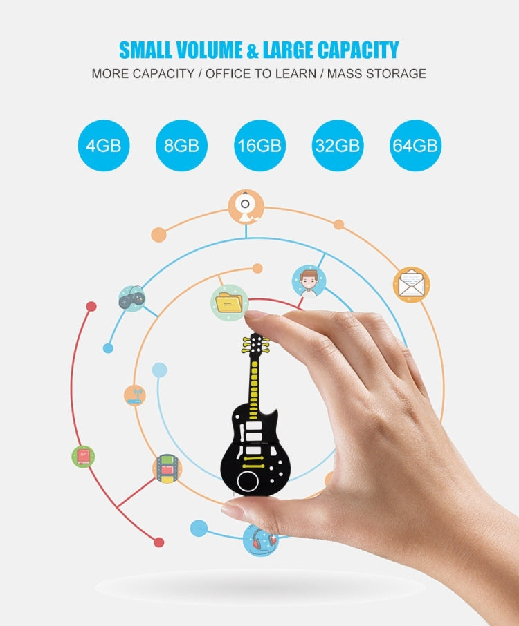 MicroDrive 8GB USB 2.0 Triangle Guitar U Disk - USB Flash Drives by MicroDrive | Online Shopping UK | buy2fix